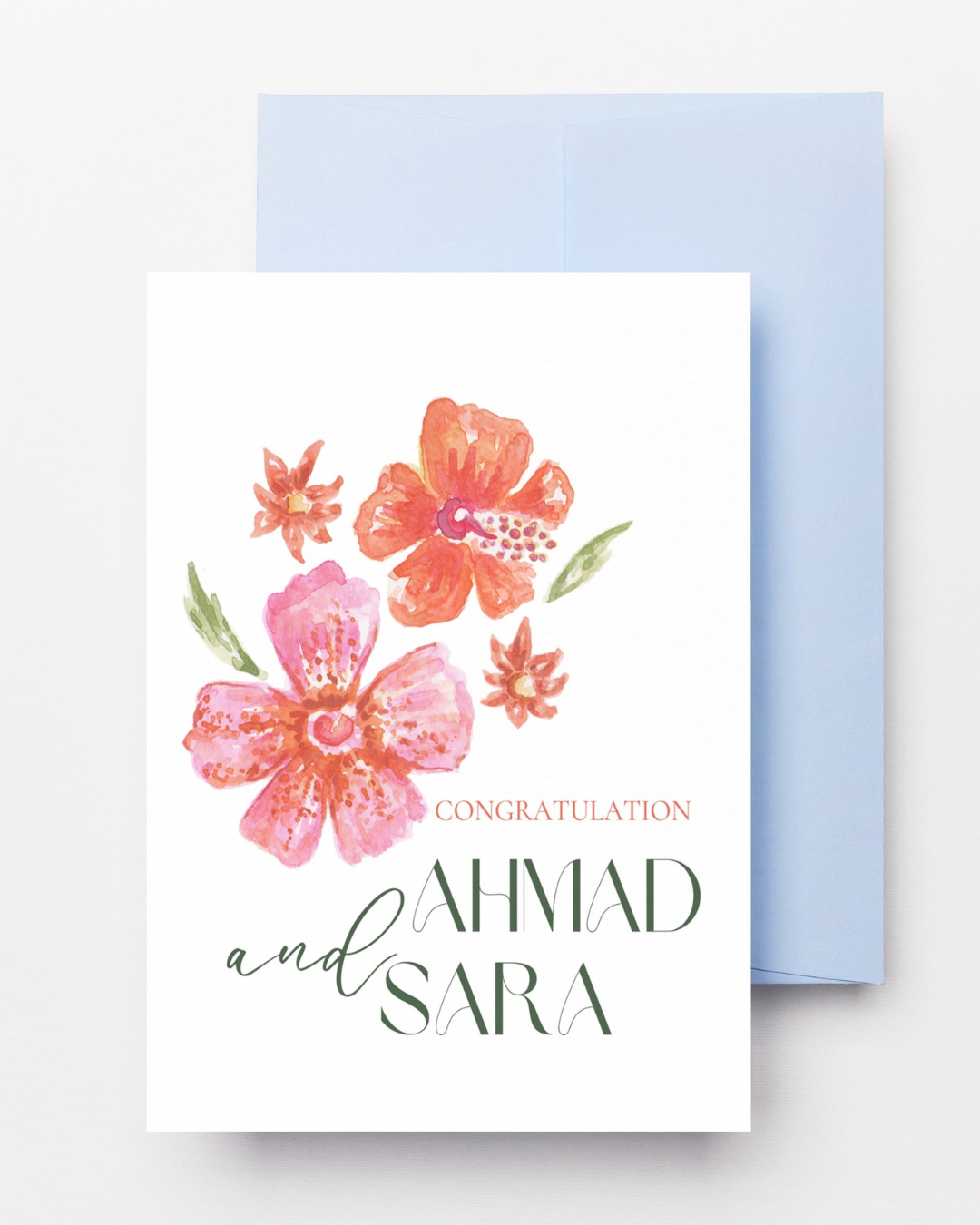 Congrats wedding card with envelope