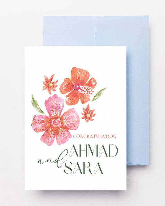 Congrats wedding card with envelope